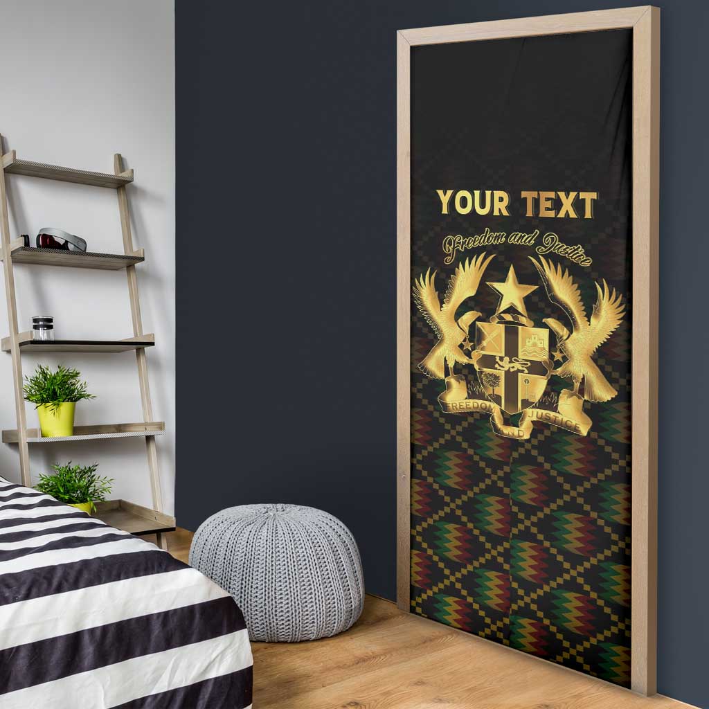 Personalized Ghana Kente Pattern Door Cover The Heart of Gold of Africa - Wonder Print Shop