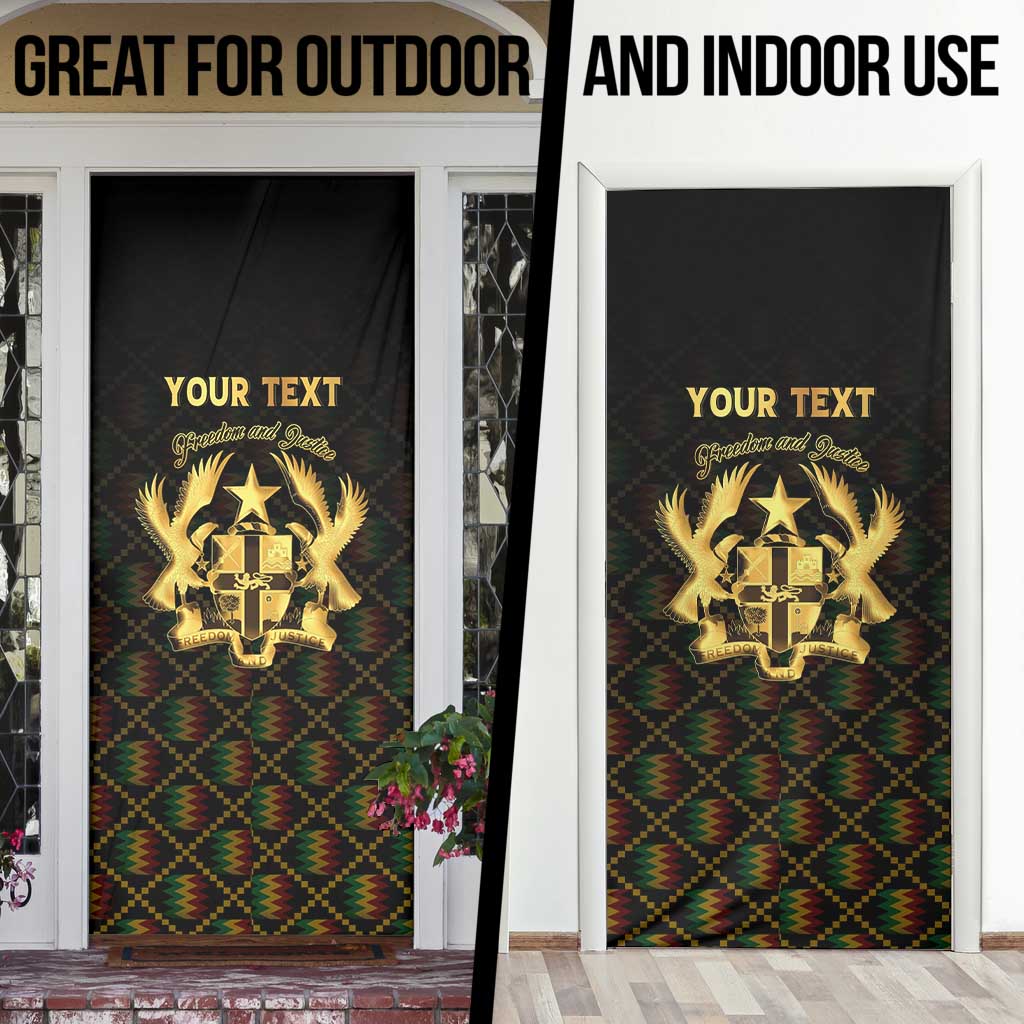 Personalized Ghana Kente Pattern Door Cover The Heart of Gold of Africa - Wonder Print Shop
