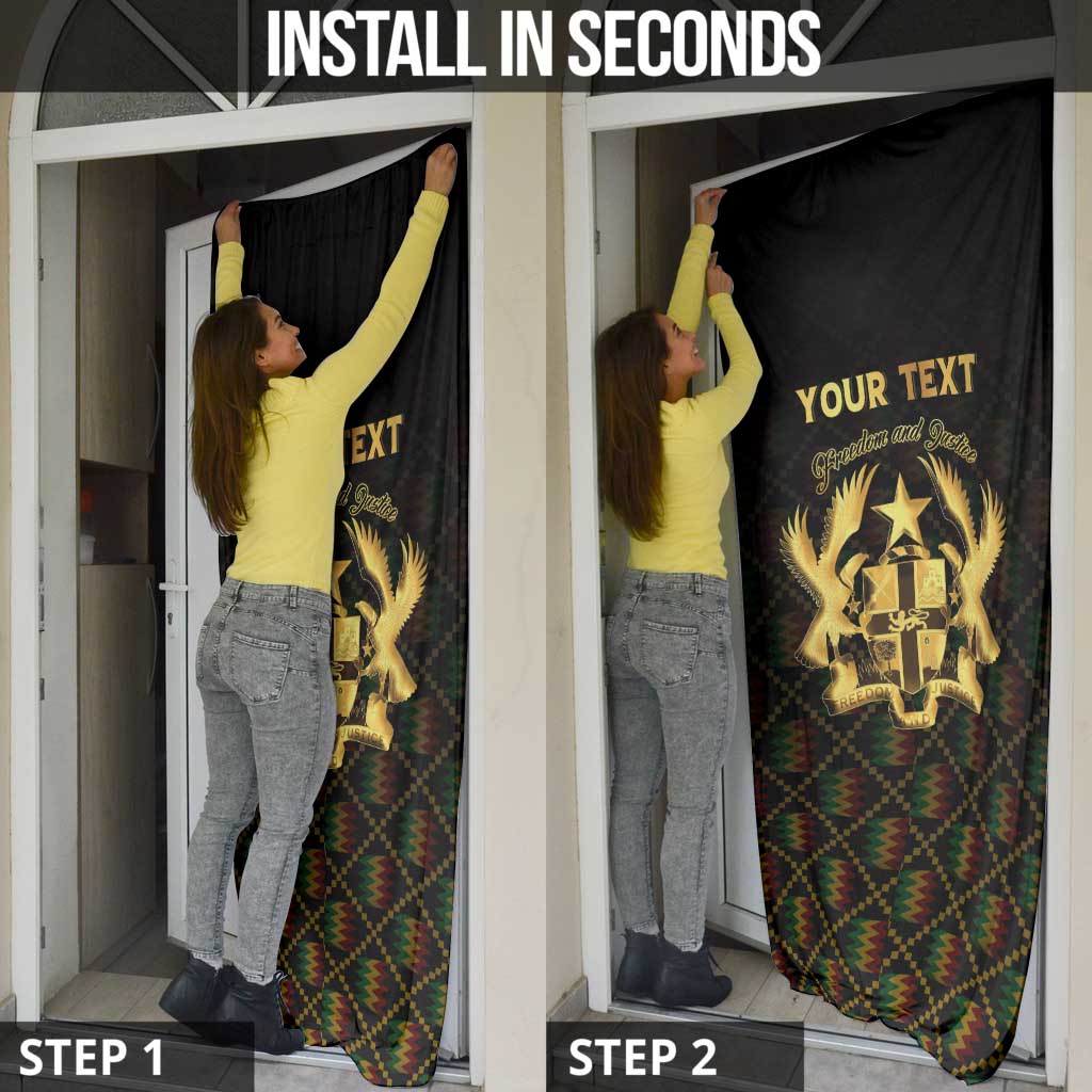 Personalized Ghana Kente Pattern Door Cover The Heart of Gold of Africa - Wonder Print Shop