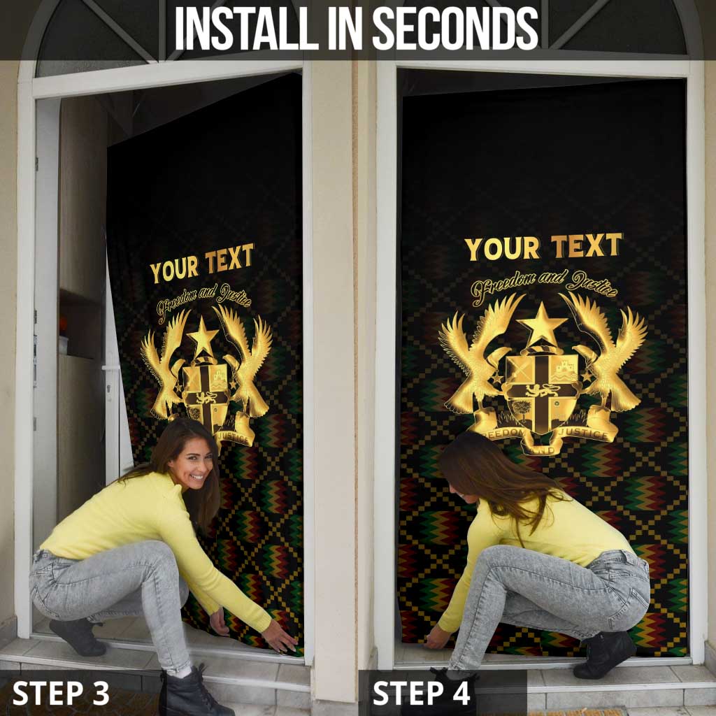 Personalized Ghana Kente Pattern Door Cover The Heart of Gold of Africa - Wonder Print Shop