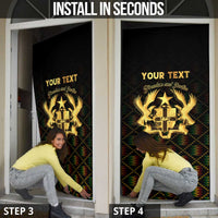 Personalized Ghana Kente Pattern Door Cover The Heart of Gold of Africa - Wonder Print Shop