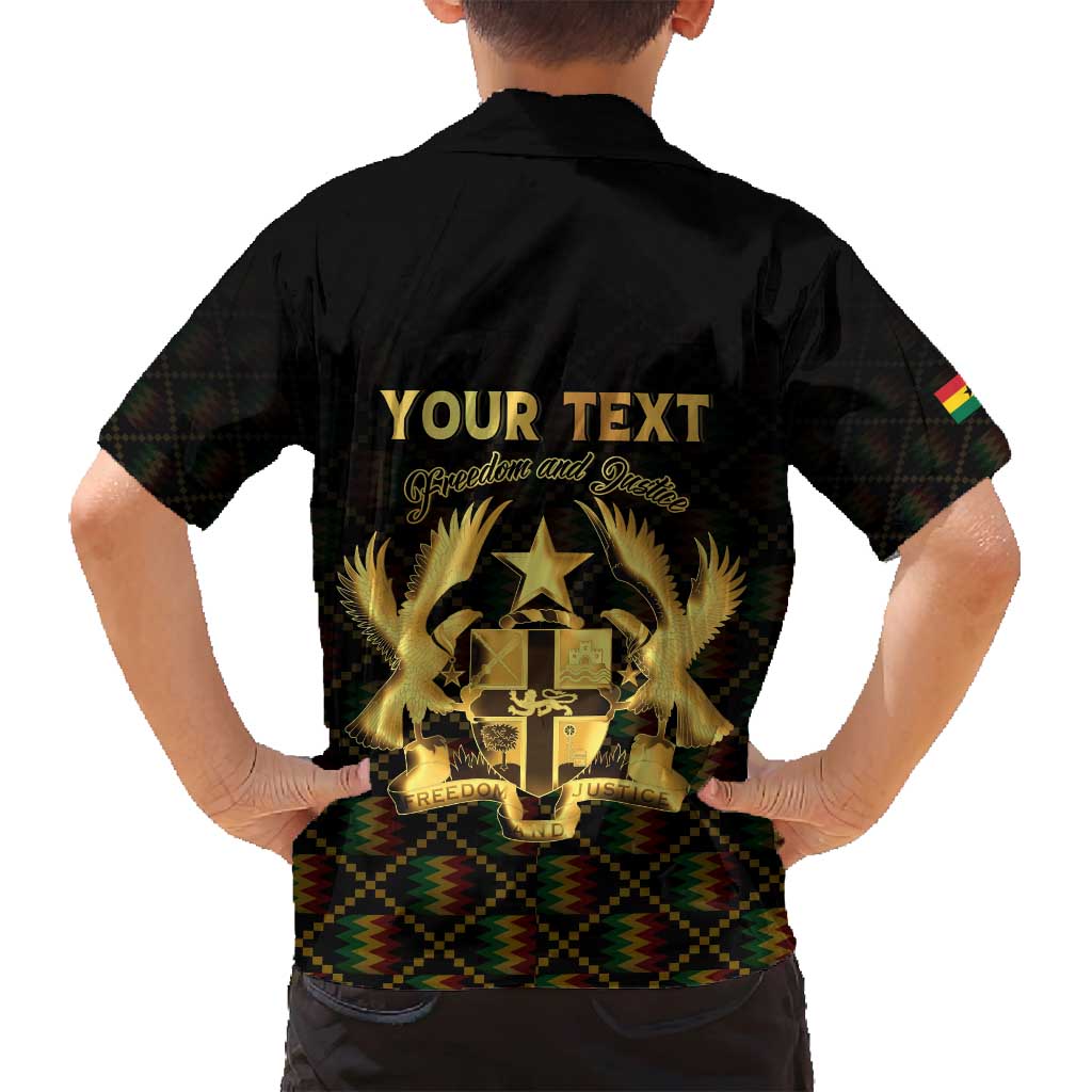 Personalized Ghana Kente Pattern Family Matching Long Sleeve Bodycon Dress and Hawaiian Shirt The Heart of Gold of Africa - Wonder Print Shop