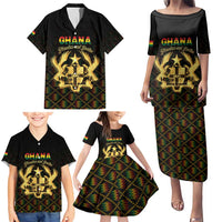 Personalized Ghana Kente Pattern Family Matching Puletasi and Hawaiian Shirt The Heart of Gold of Africa - Wonder Print Shop