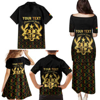 Personalized Ghana Kente Pattern Family Matching Puletasi and Hawaiian Shirt The Heart of Gold of Africa - Wonder Print Shop