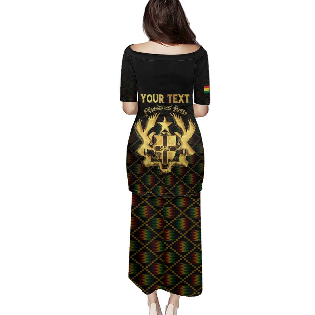 Personalized Ghana Kente Pattern Family Matching Puletasi and Hawaiian Shirt The Heart of Gold of Africa - Wonder Print Shop