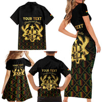 Personalized Ghana Kente Pattern Family Matching Short Sleeve Bodycon Dress and Hawaiian Shirt The Heart of Gold of Africa - Wonder Print Shop