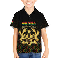 Personalized Ghana Kente Pattern Family Matching Short Sleeve Bodycon Dress and Hawaiian Shirt The Heart of Gold of Africa - Wonder Print Shop