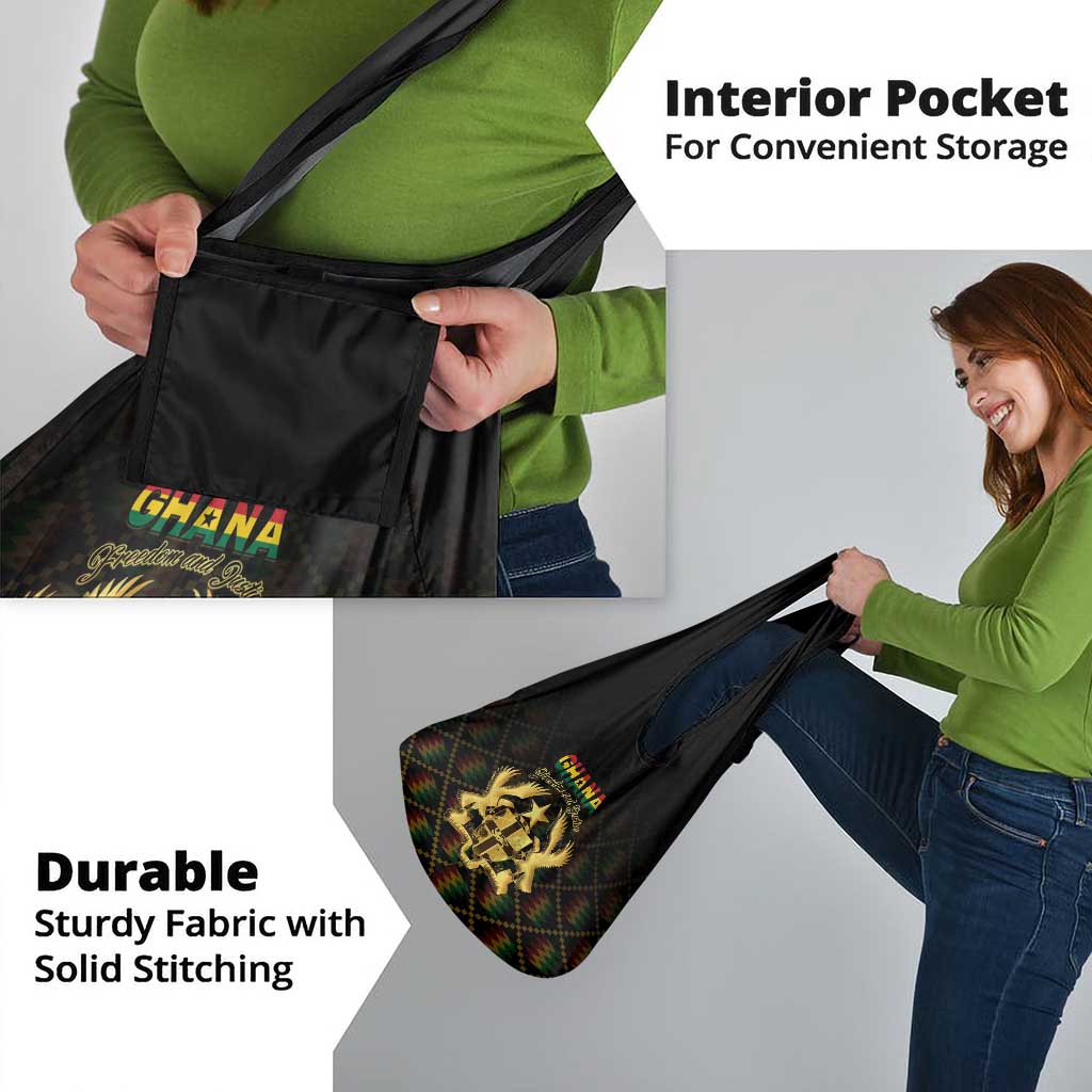 Ghana Kente Pattern Grocery Bag The Heart of Gold of Africa - Wonder Print Shop