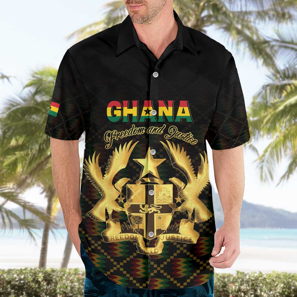 Personalized Ghana Kente Pattern Hawaiian Shirt The Heart of Gold of Africa - Wonder Print Shop