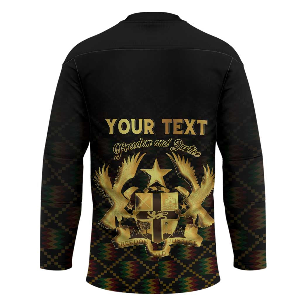 Personalized Ghana Kente Pattern Hockey Jersey The Heart of Gold of Africa - Wonder Print Shop