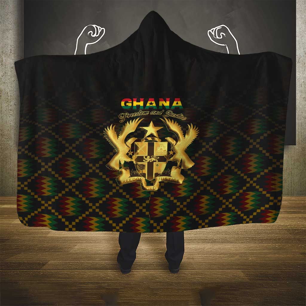 Ghana Kente Pattern Hooded Blanket The Heart of Gold of Africa - Wonder Print Shop