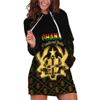 Personalized Ghana Kente Pattern Hoodie Dress The Heart of Gold of Africa - Wonder Print Shop