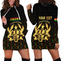 Personalized Ghana Kente Pattern Hoodie Dress The Heart of Gold of Africa - Wonder Print Shop