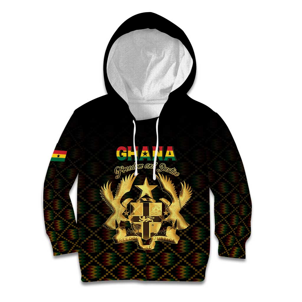 Personalized Ghana Kente Pattern Kid Hoodie The Heart of Gold of Africa - Wonder Print Shop