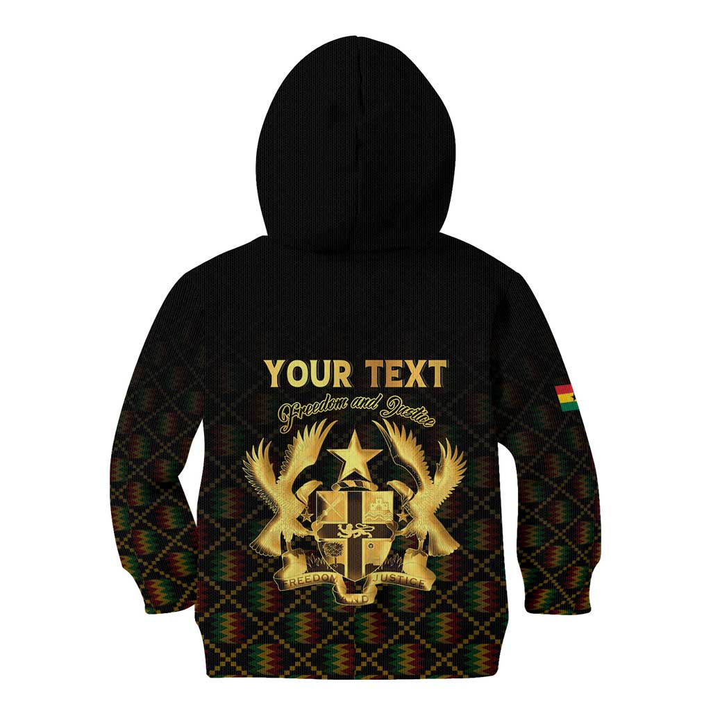 Personalized Ghana Kente Pattern Kid Hoodie The Heart of Gold of Africa - Wonder Print Shop