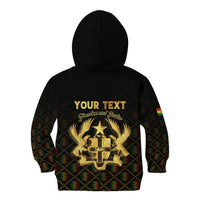 Personalized Ghana Kente Pattern Kid Hoodie The Heart of Gold of Africa - Wonder Print Shop