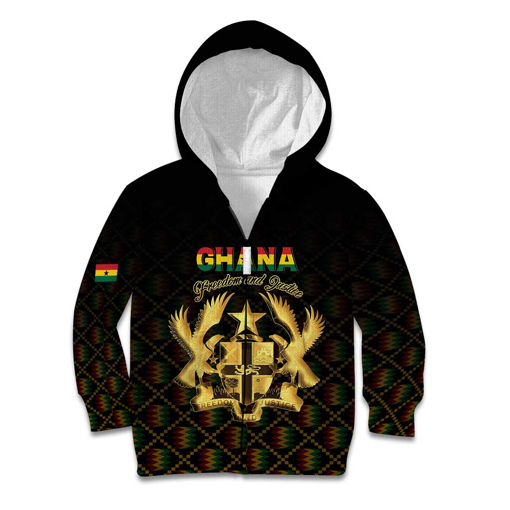 Personalized Ghana Kente Pattern Kid Hoodie The Heart of Gold of Africa - Wonder Print Shop
