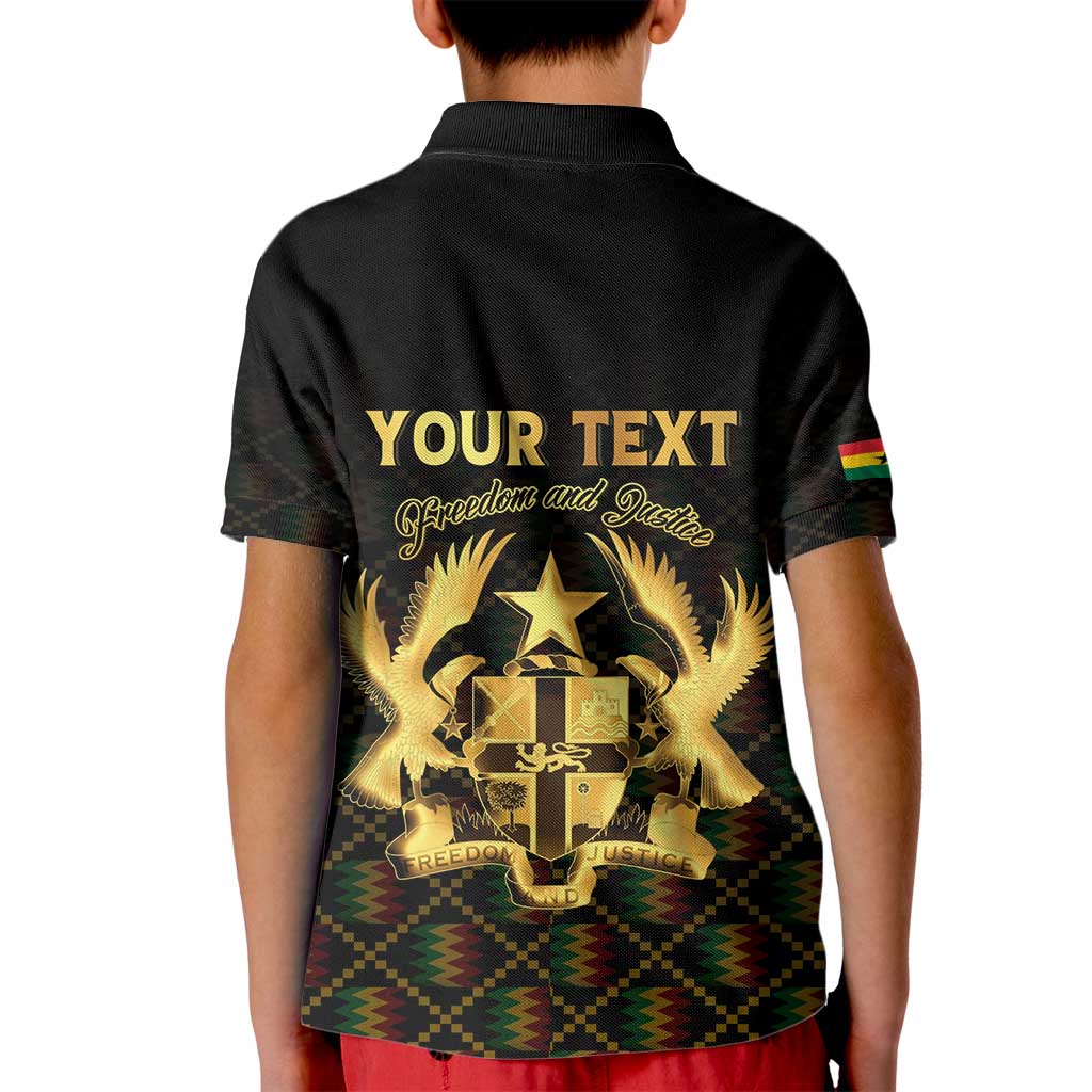 Personalized Ghana Kente Pattern Kid Polo Shirt The Heart of Gold of Africa - Wonder Print Shop