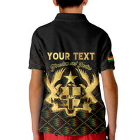 Personalized Ghana Kente Pattern Kid Polo Shirt The Heart of Gold of Africa - Wonder Print Shop