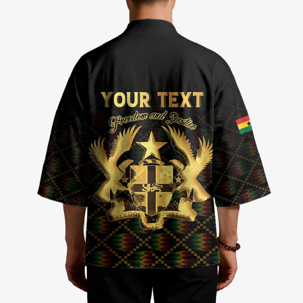 Personalized Ghana Kente Pattern Kimono The Heart of Gold of Africa - Wonder Print Shop