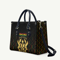 Ghana Kente Pattern Leather Bag The Heart of Gold of Africa - Wonder Print Shop