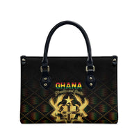 Ghana Kente Pattern Leather Bag The Heart of Gold of Africa - Wonder Print Shop