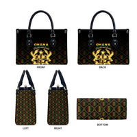 Ghana Kente Pattern Leather Bag The Heart of Gold of Africa - Wonder Print Shop