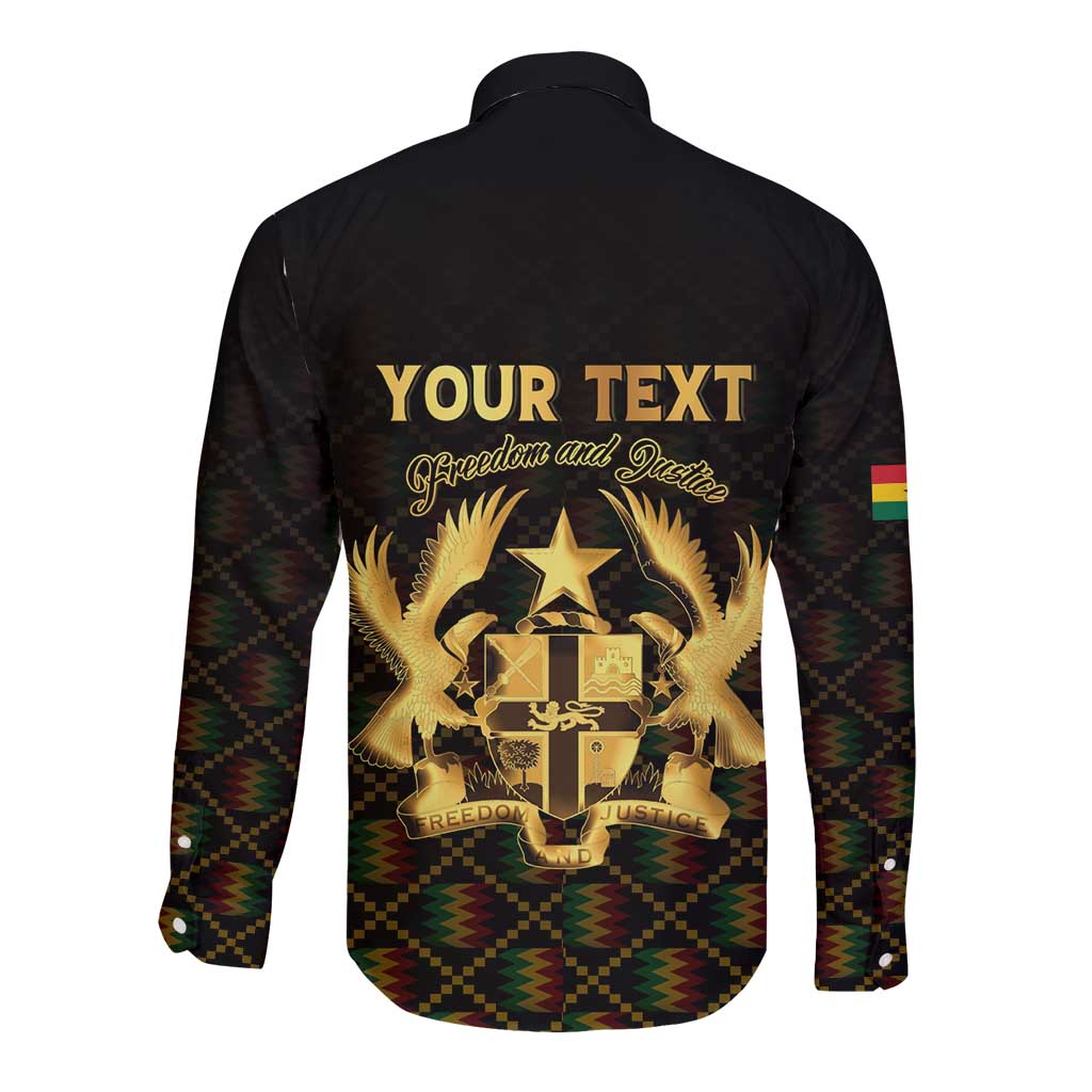 Personalized Ghana Kente Pattern Long Sleeve Button Shirt The Heart of Gold of Africa - Wonder Print Shop