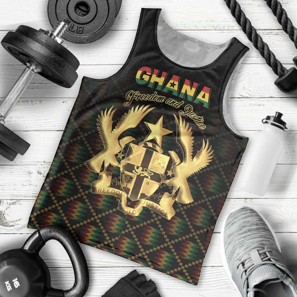 Personalized Ghana Kente Pattern Men Tank Top The Heart of Gold of Africa - Wonder Print Shop