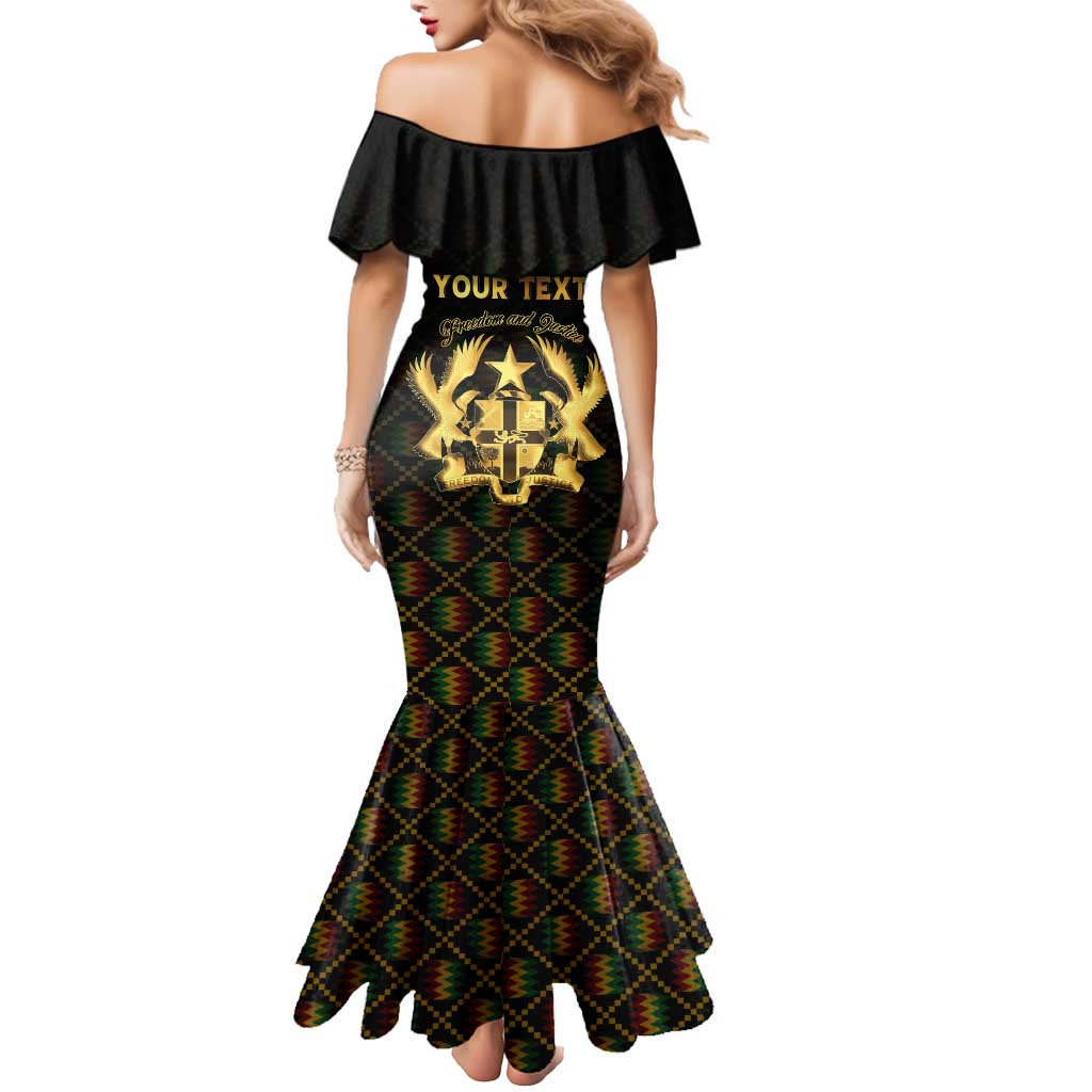 Personalized Ghana Kente Pattern Mermaid Dress The Heart of Gold of Africa - Wonder Print Shop