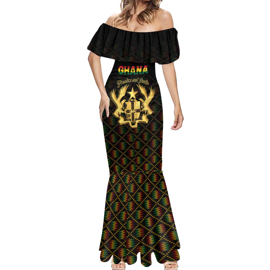 Personalized Ghana Kente Pattern Mermaid Dress The Heart of Gold of Africa - Wonder Print Shop