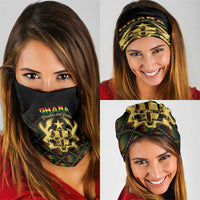 Ghana Kente Pattern Neck Gaiter The Heart of Gold of Africa - Wonder Print Shop
