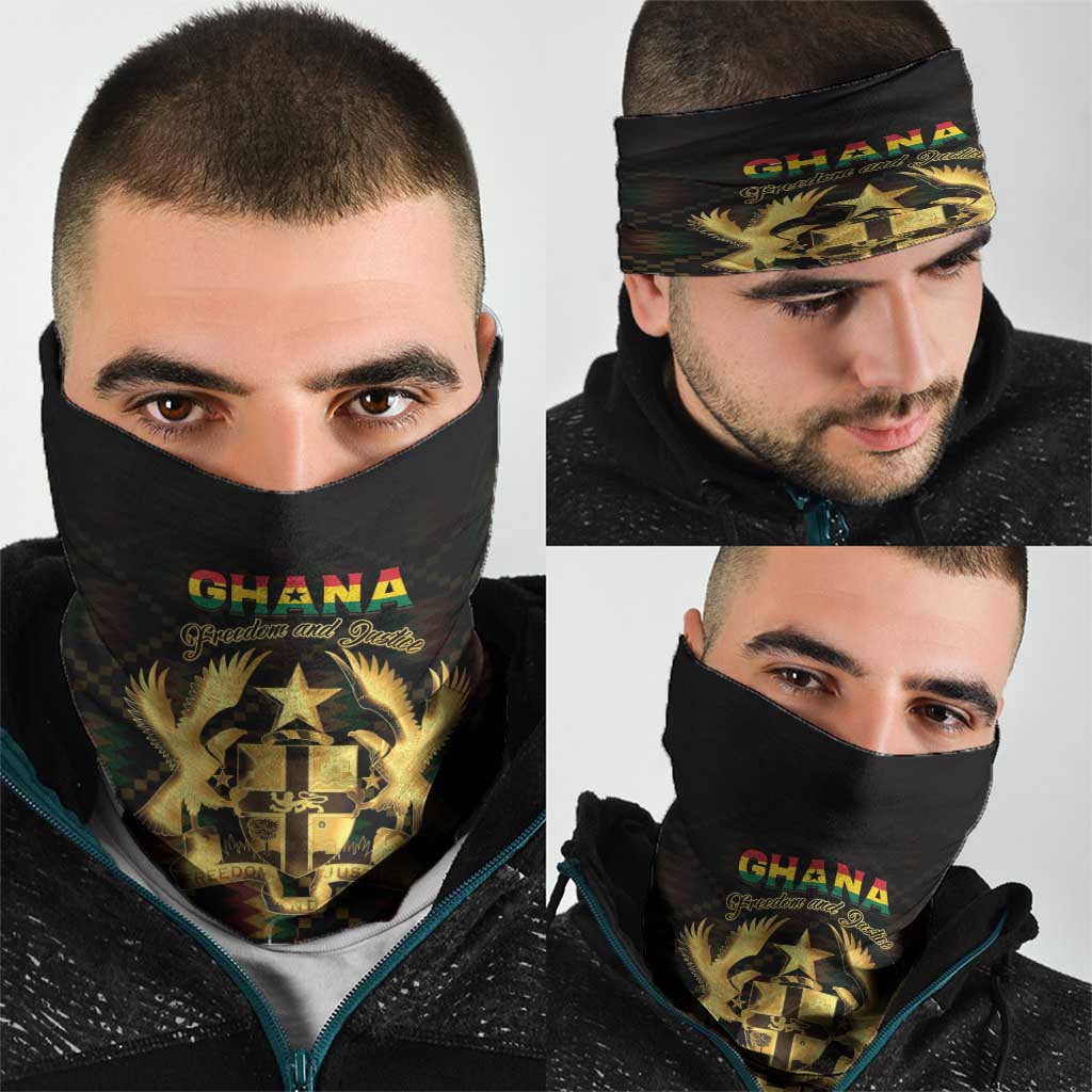 Ghana Kente Pattern Neck Gaiter The Heart of Gold of Africa - Wonder Print Shop