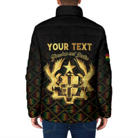 Personalized Ghana Kente Pattern Padded Jacket The Heart of Gold of Africa - Wonder Print Shop