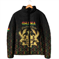 Personalized Ghana Kente Pattern Padded Jacket The Heart of Gold of Africa - Wonder Print Shop