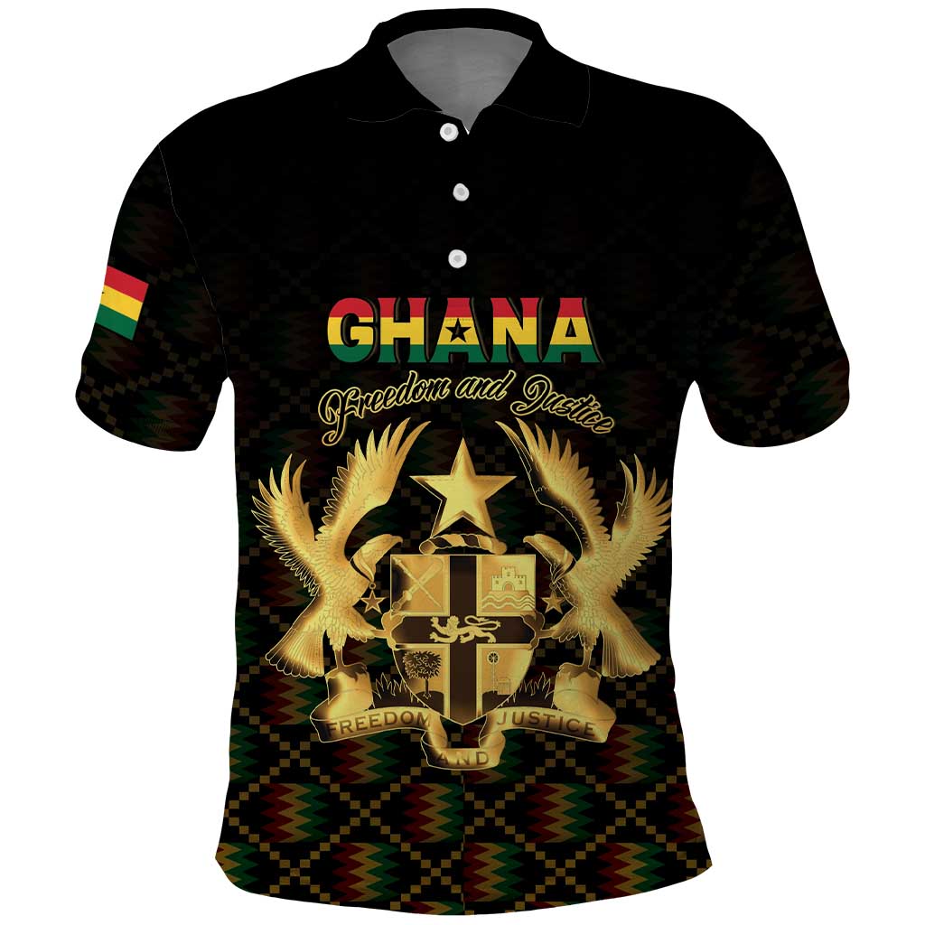 Personalized Ghana Kente Pattern Polo Shirt The Heart of Gold of Africa - Wonder Print Shop