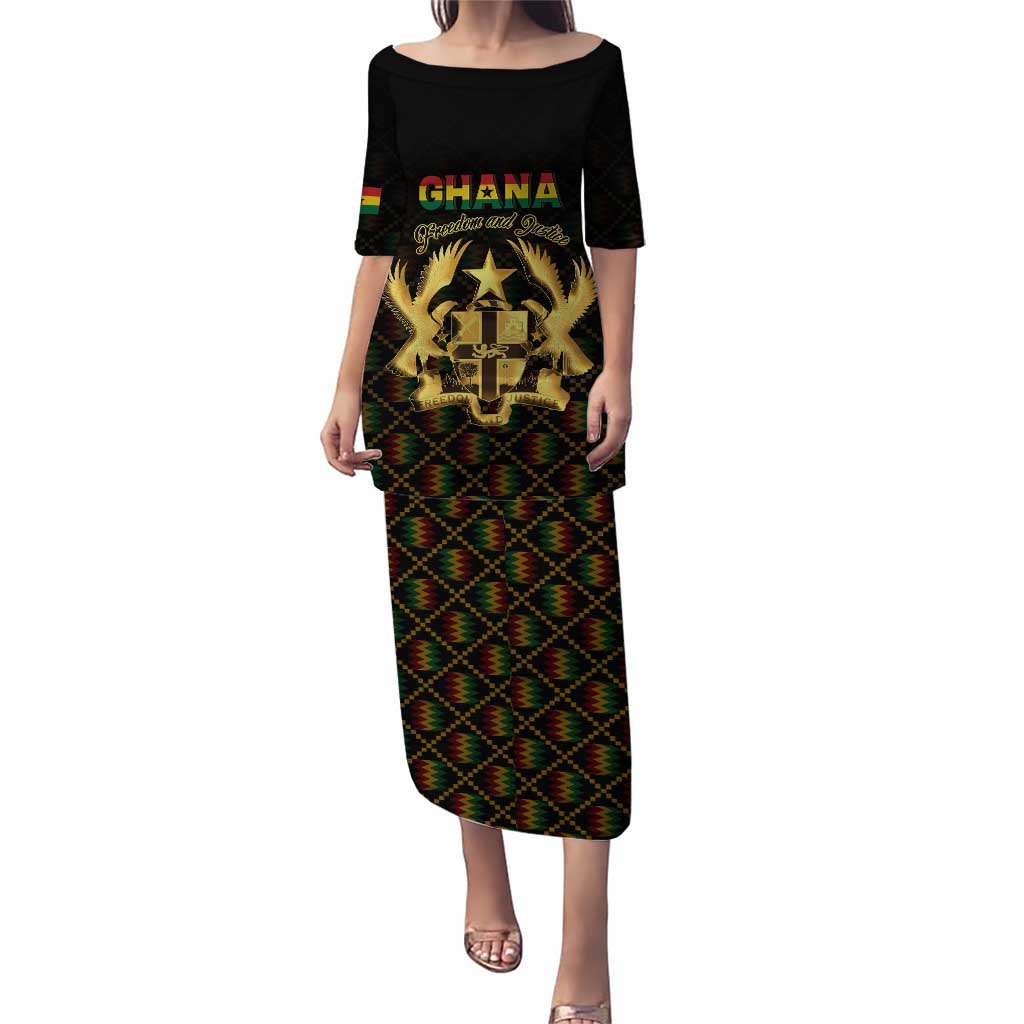 Personalized Ghana Kente Pattern Puletasi The Heart of Gold of Africa - Wonder Print Shop