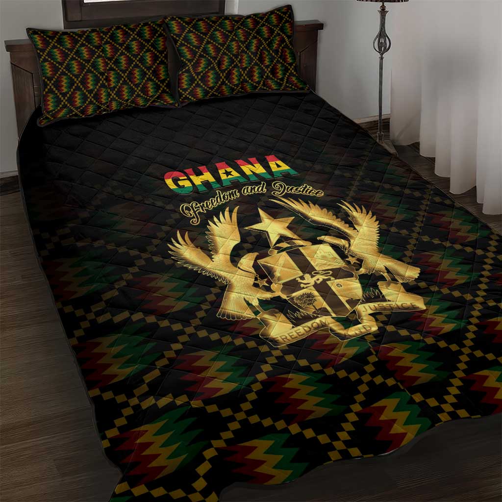 Ghana Kente Pattern Quilt Bed Set The Heart of Gold of Africa - Wonder Print Shop