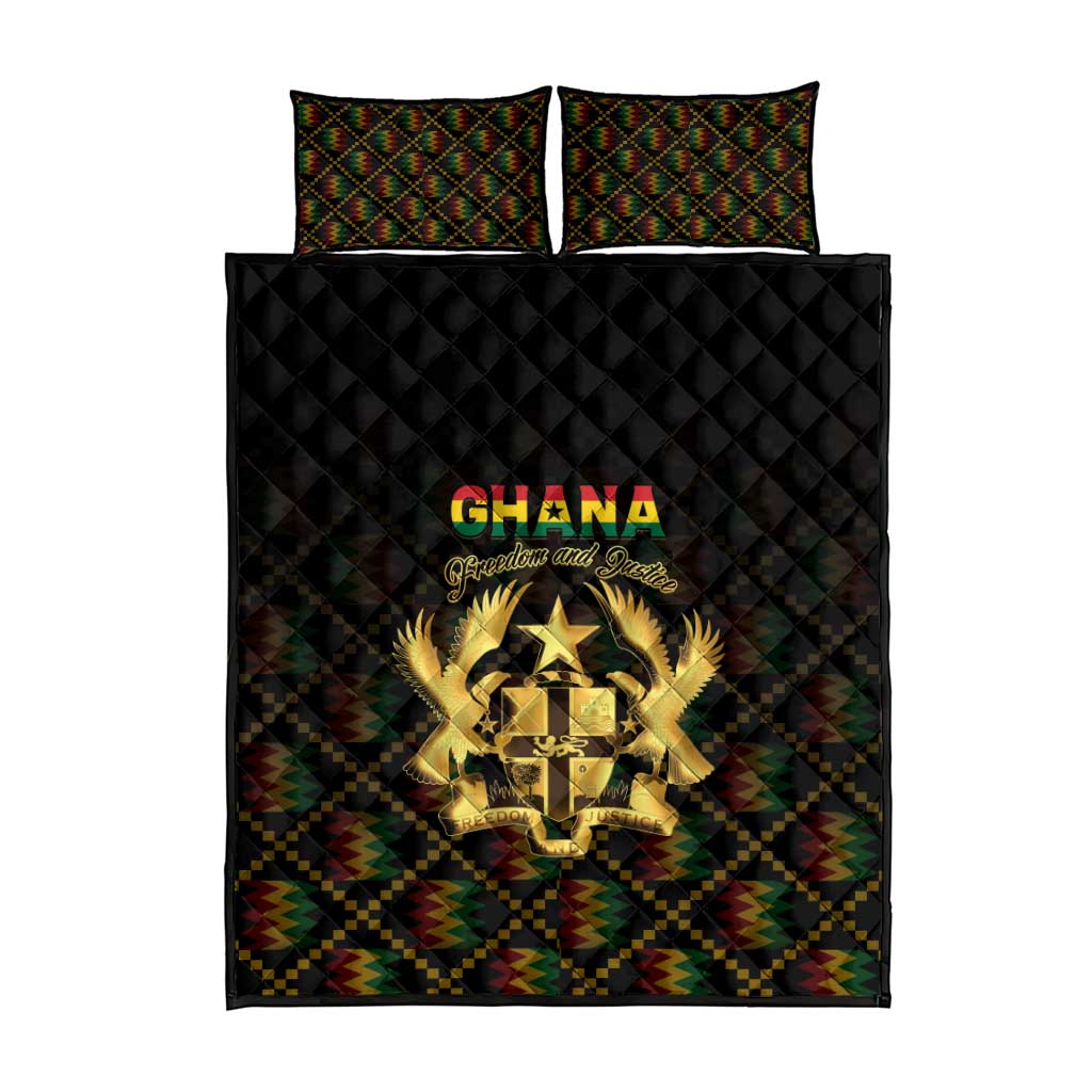 Ghana Kente Pattern Quilt Bed Set The Heart of Gold of Africa - Wonder Print Shop