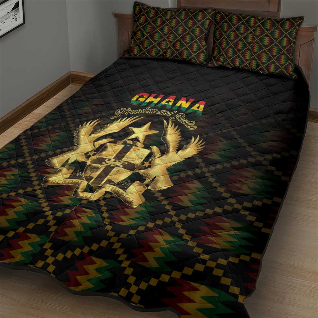 Ghana Kente Pattern Quilt Bed Set The Heart of Gold of Africa - Wonder Print Shop