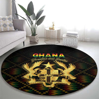 Ghana Kente Pattern Round Carpet The Heart of Gold of Africa - Wonder Print Shop