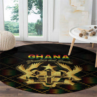 Ghana Kente Pattern Round Carpet The Heart of Gold of Africa - Wonder Print Shop