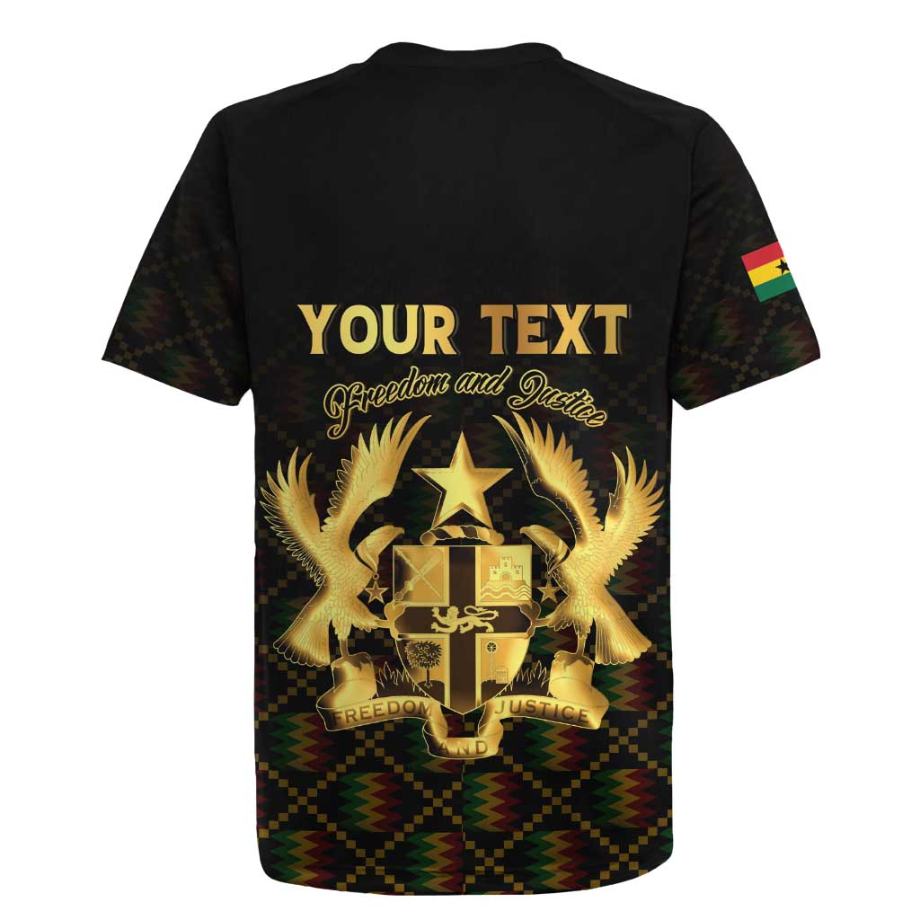 Personalized Ghana Kente Pattern Rugby Jersey The Heart of Gold of Africa - Wonder Print Shop