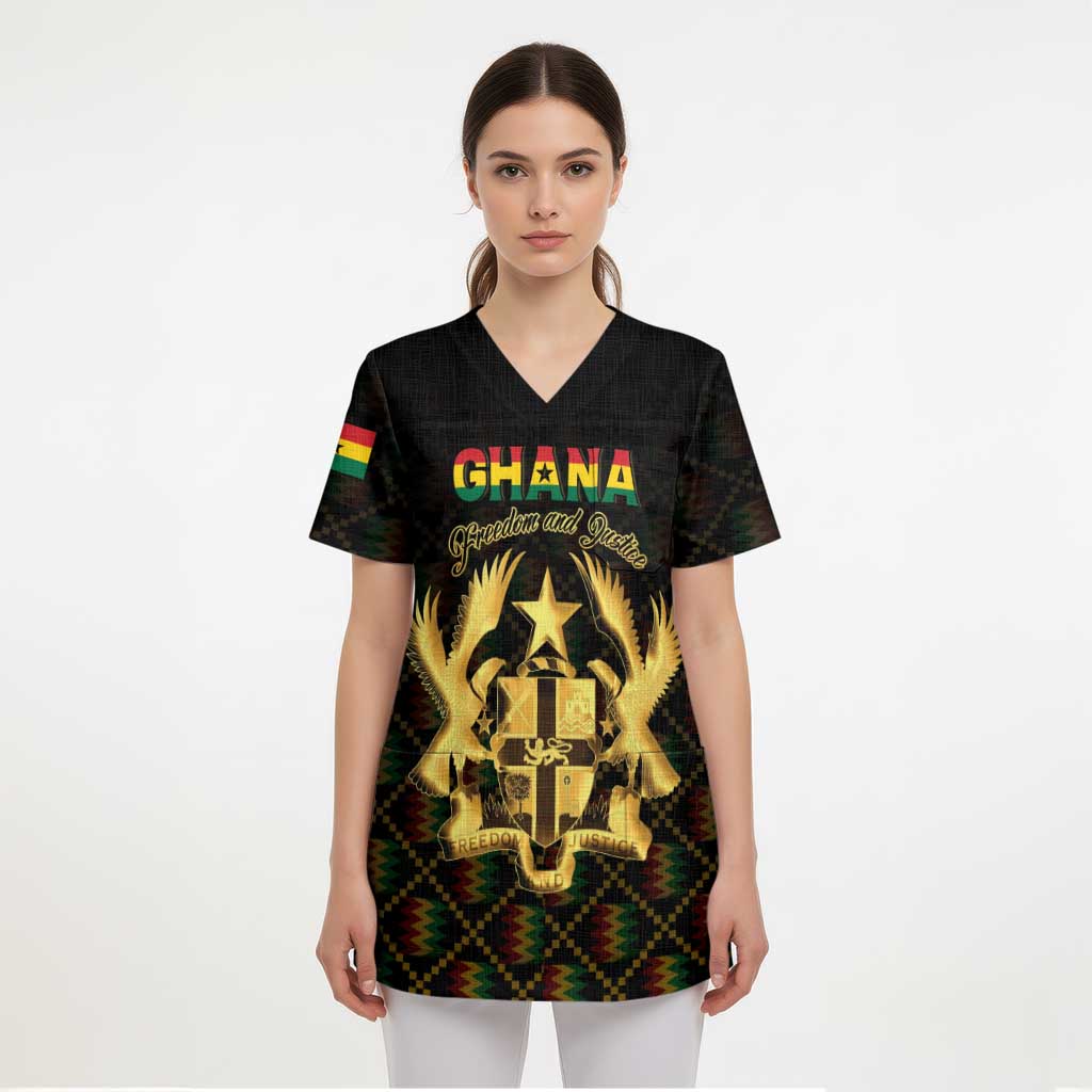 Personalized Ghana Kente Pattern Scrub Top The Heart of Gold of Africa - Wonder Print Shop