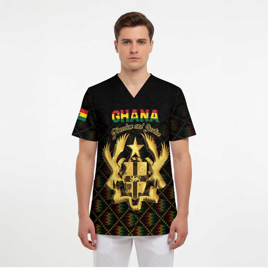 Personalized Ghana Kente Pattern Scrub Top The Heart of Gold of Africa - Wonder Print Shop