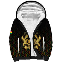 Personalized Ghana Kente Pattern Sherpa Hoodie The Heart of Gold of Africa - Wonder Print Shop