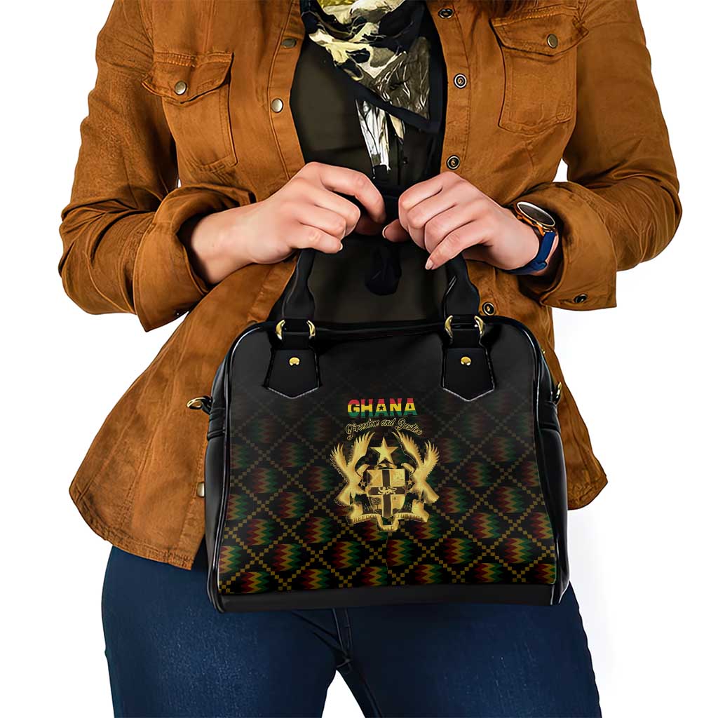 Ghana Kente Pattern Shoulder Handbag The Heart of Gold of Africa - Wonder Print Shop