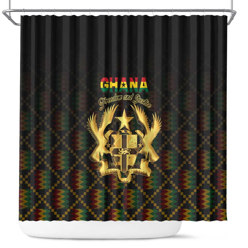 Ghana Kente Pattern Shower Curtain The Heart of Gold of Africa - Wonder Print Shop