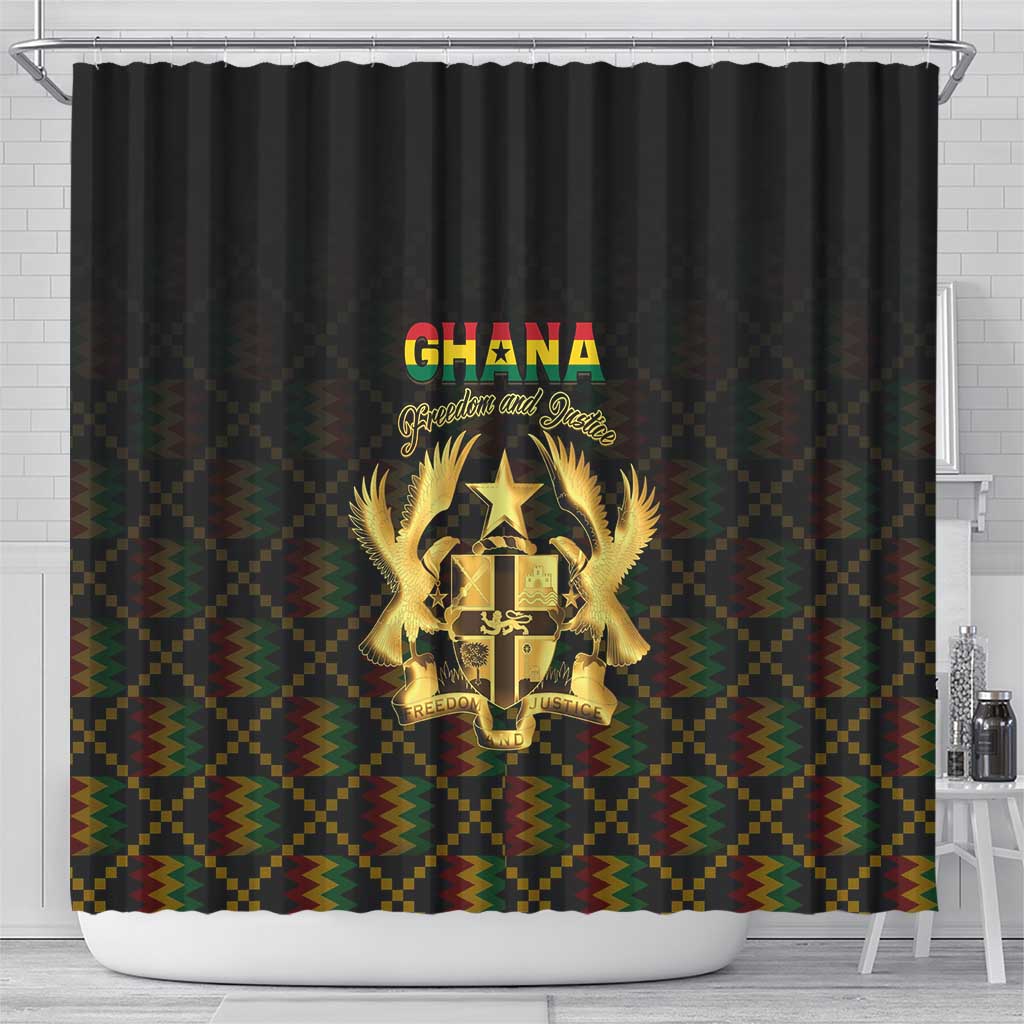 Ghana Kente Pattern Shower Curtain The Heart of Gold of Africa - Wonder Print Shop