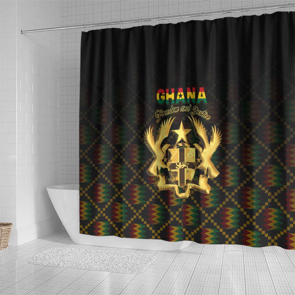 Ghana Kente Pattern Shower Curtain The Heart of Gold of Africa - Wonder Print Shop